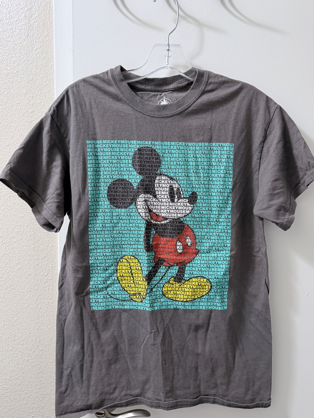 Disney Dark Gray Mickey Mouse Text Block Graphic Tee